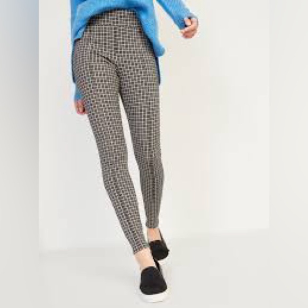 Old Navy Brown Black High Waisted Stevie Pintuck Pullon Pants Large (A6)
